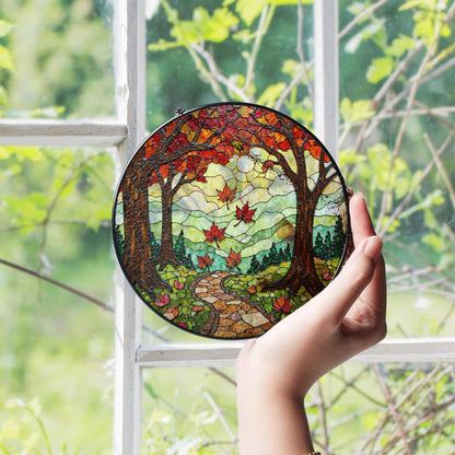 Bluebird on branch art glass suncatcher nature decor gift for bird lovers and outdoor admirers