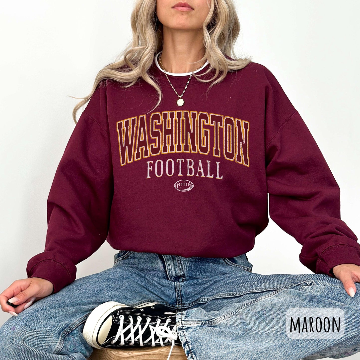 Washington Football Vintage Style Sweatshirt, Washington Crewneck Commander Shirt, Washington Fan Gift, Sunday Football Shirt, Game Day