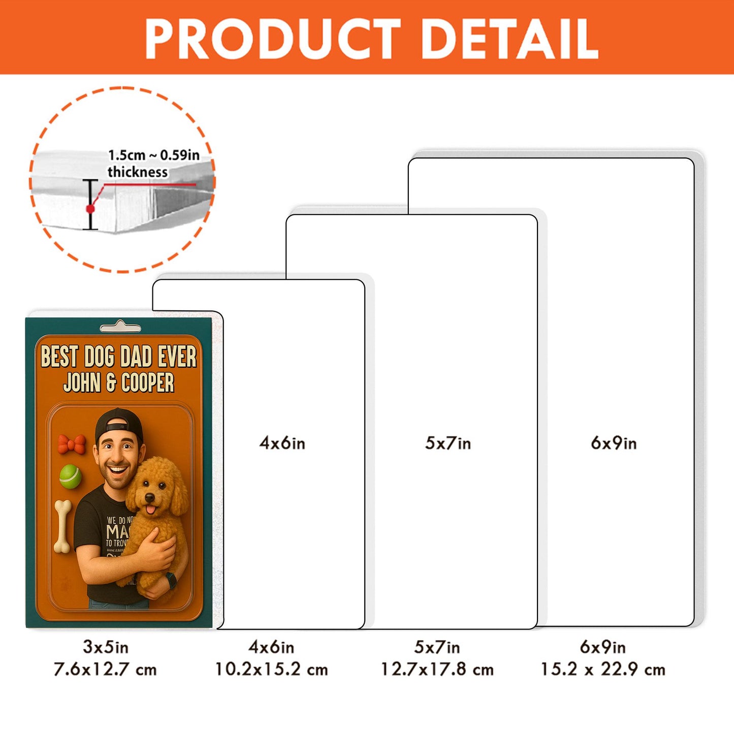 Custom Dog Dad Acrylic Block, Dog Dad Gifts, Cat Dad Acrylic Plaque, Personalized Figure From Photo, Pet Dad Gift, Dog Dad Father's Day Gift