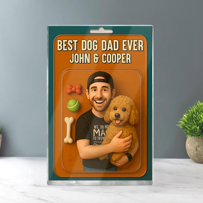 Custom Dog Dad Acrylic Block, Dog Dad Gifts, Cat Dad Acrylic Plaque, Personalized Figure From Photo, Pet Dad Gift, Dog Dad Father's Day Gift