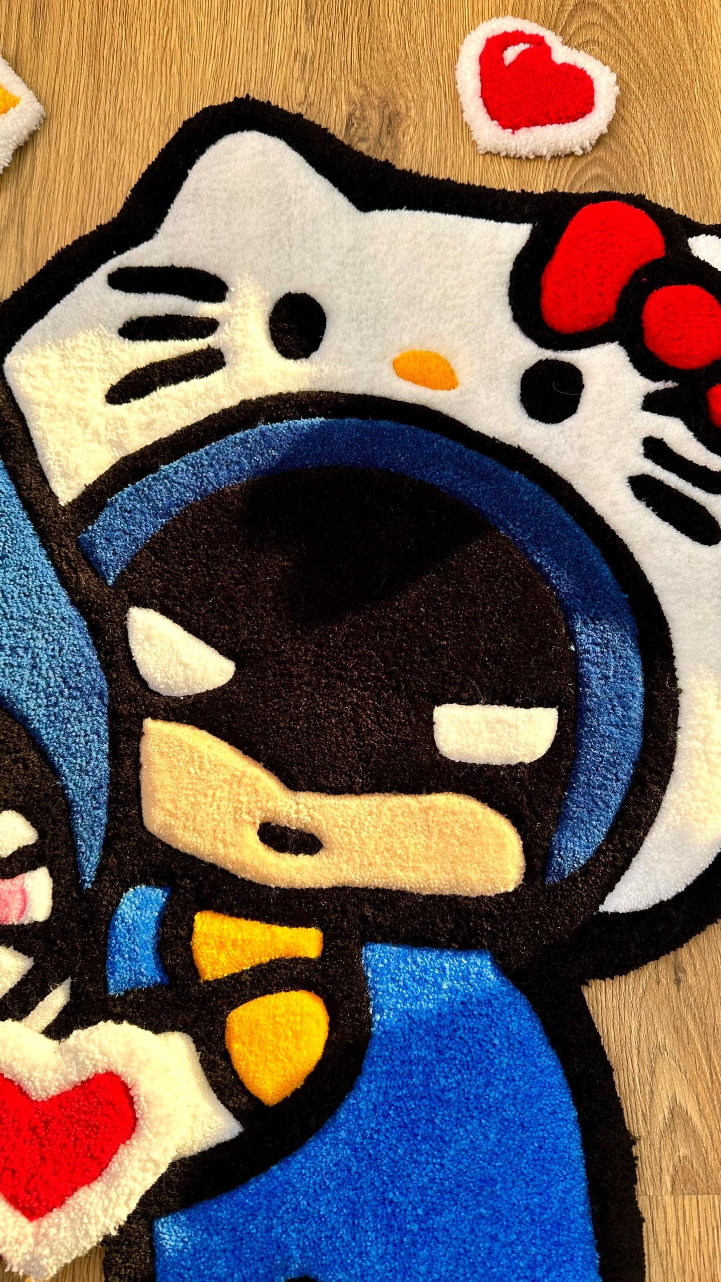 Kitty Rug – Puffy 3D Tufted Custom Carpet, Kawaii Anime Decor, Cute Handmade Rug for Girls Room, Bedroom or Gift Idea