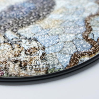 Raven on Skull Stained Glass Window Hanging Gothic Suncatcher Gift for Halloween Lover