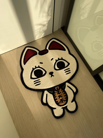 Turbo Granny Tufted Rug: Dan Da Dan Anime, Lucky Cat Carpet