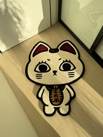 Turbo Granny Tufted Rug: Dan Da Dan Anime, Lucky Cat Carpet