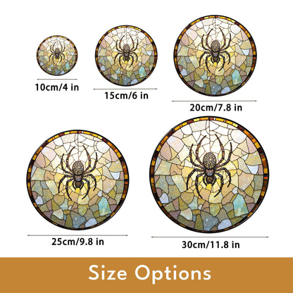 spider stained glass art suncatcher gothic window decor gift for halloween lover