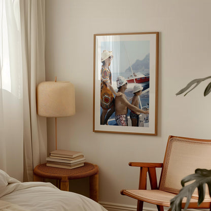 Slim Aarons Amalfi Coast Boating Print: Vintage Nautical Wall Art