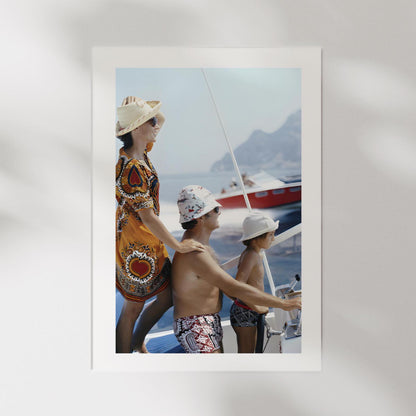 Slim Aarons Amalfi Coast Boating Print: Vintage Nautical Wall Art