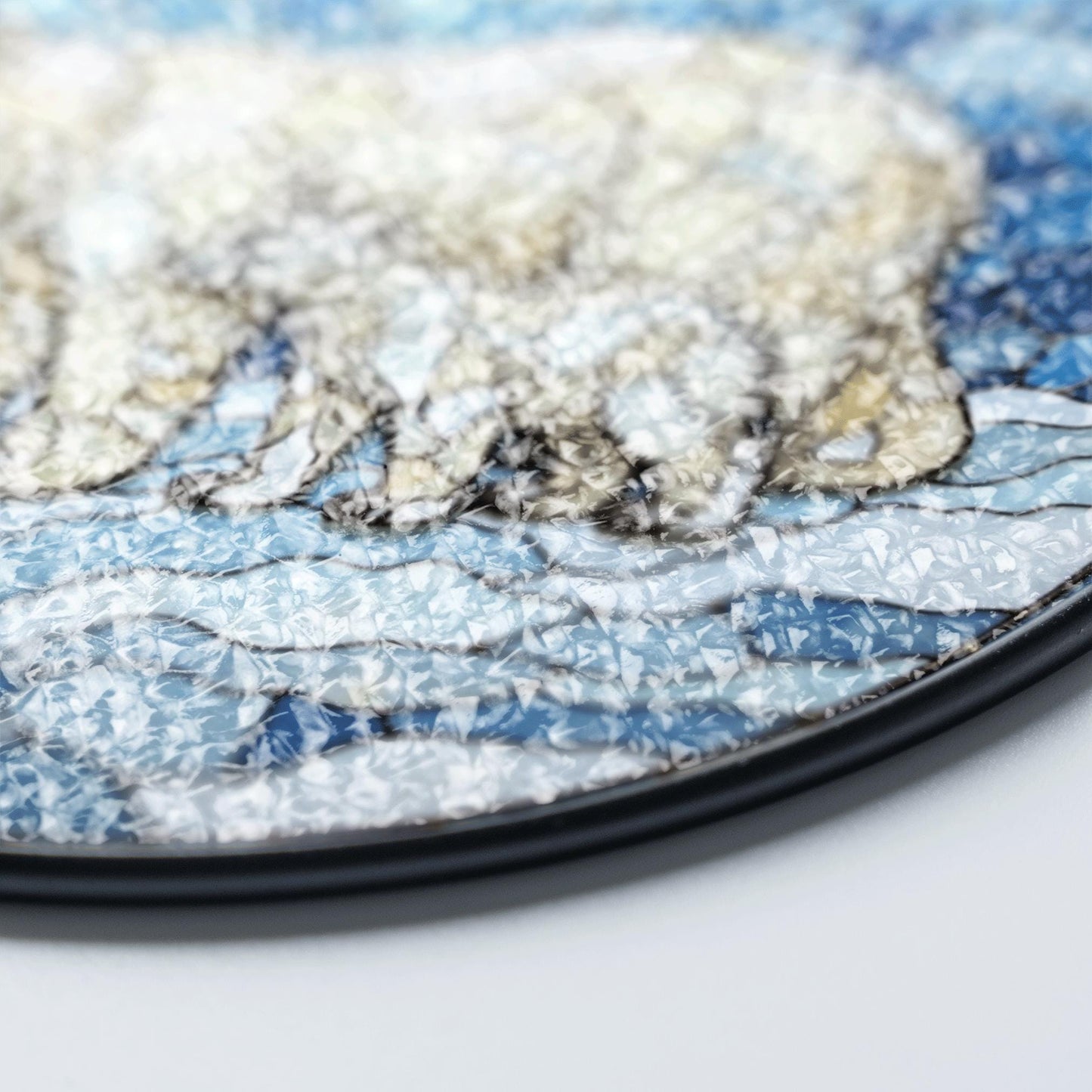 Polar Bear and Cub Art Glass Suncatcher Round Window Decor Gift for Wildlife Lover