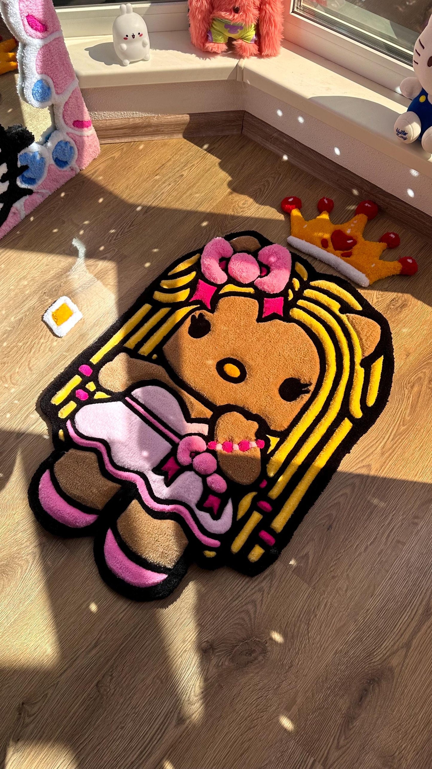 Custom Kitty Tufted Rug – Super Puffy 3D Handmade Rug, Cute Carpet, Kawaii Girl Room Decor, Unique Gift for Her or Bedroom Mat