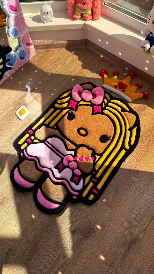 Custom Kitty Tufted Rug – Super Puffy 3D Handmade Rug, Cute Carpet, Kawaii Girl Room Decor, Unique Gift for Her or Bedroom Mat