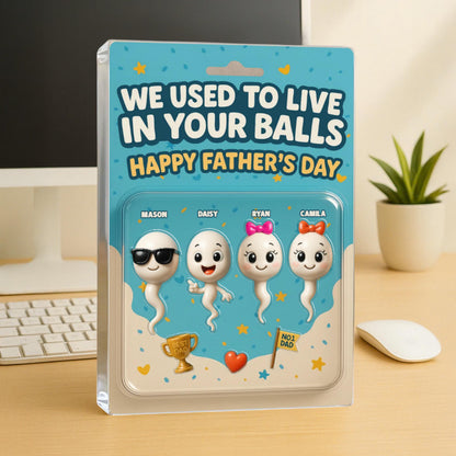 Custom Dad Kid Names Customer Figure Personalized Acrylic Block Plaque, Father Day Gift, Gift for Husband Trading Card, Fathers Day Gifts