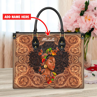 Personalized African American Faith Leather Handbag, Customizable Inspirational Handbag, Handbag for African American Women