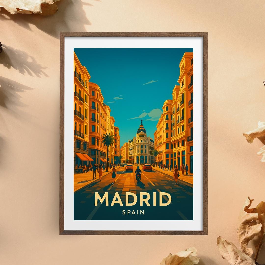 Madrid Print, Madrid Wall Art, Spain Wall Art, Madrid Travel Print, Spain, Wedding Gift, Birthday Present, Travel Decor, Travel Wall Art