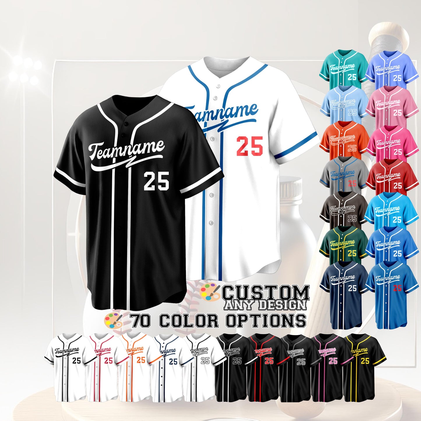 Custom Baseball Jersey Personalized Team Name Number Logo Embroidered Softball Baseball Uniforms Sports Team Shirts Custom Outfit