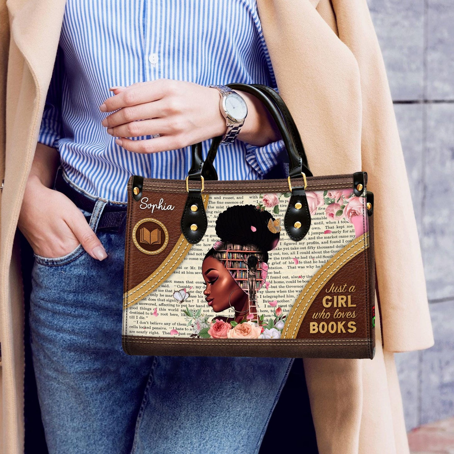 Personalized African American Faith Leather Handbag | Custom Inspirational Bag, Empowering Christian Purse for Women