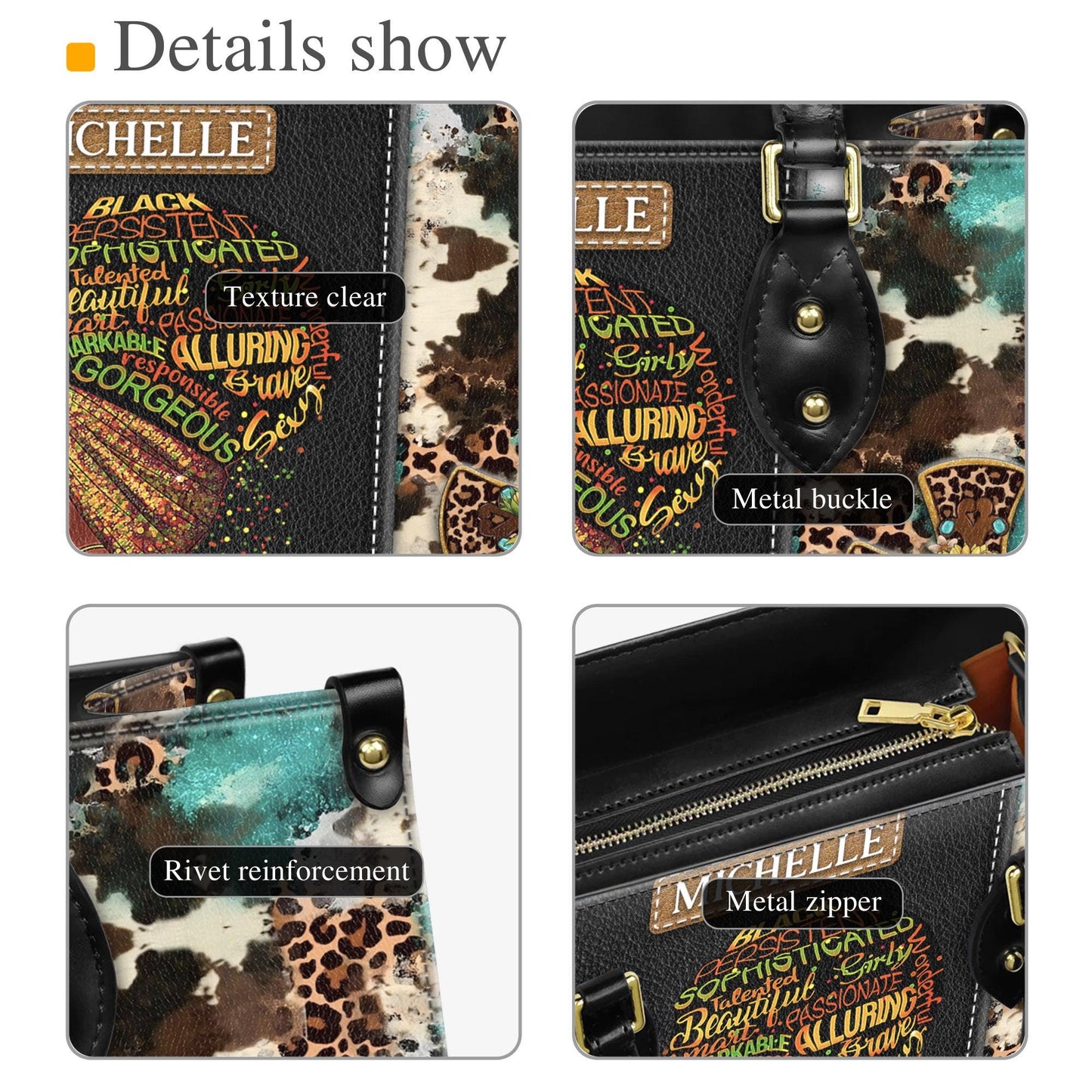 Custom African American Leather Handbag | Inspirational "I Am The Storm" Design | Personalized Empowerment Purse for Women