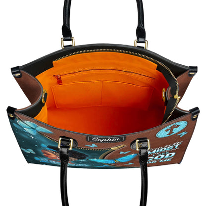 African American Personalized Leather Handbag, Inspirational Christian Purse | Empowerment Design for Strong Women