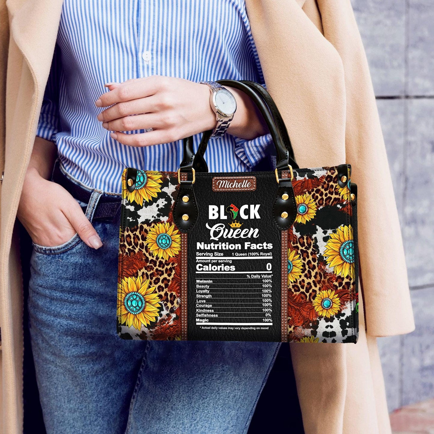 Personalized African American Faith Leather Handbag | Custom Inspirational Purse | Empowering Christian Bag for Women