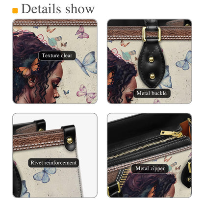 Custom African American "I Am The Storm" Leather Handbag | Inspirational Personalized Purse for Empowered Women