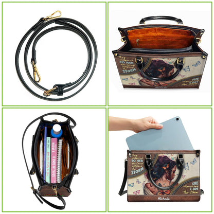 Custom African American "I Am The Storm" Leather Handbag | Inspirational Personalized Purse for Empowered Women