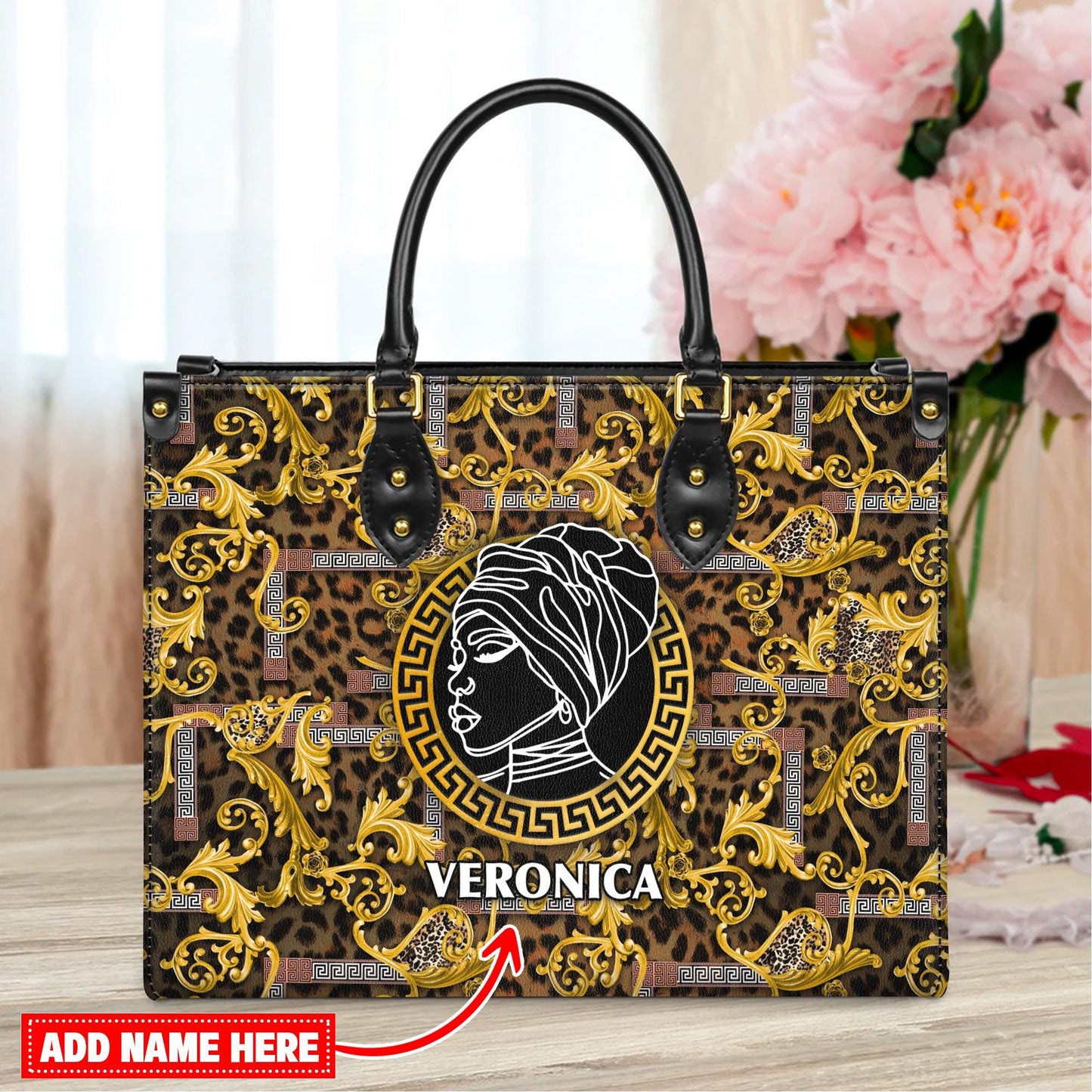 African American Empowerment Leather Handbag Personalized | Custom Inspirational Purse for Strong Women