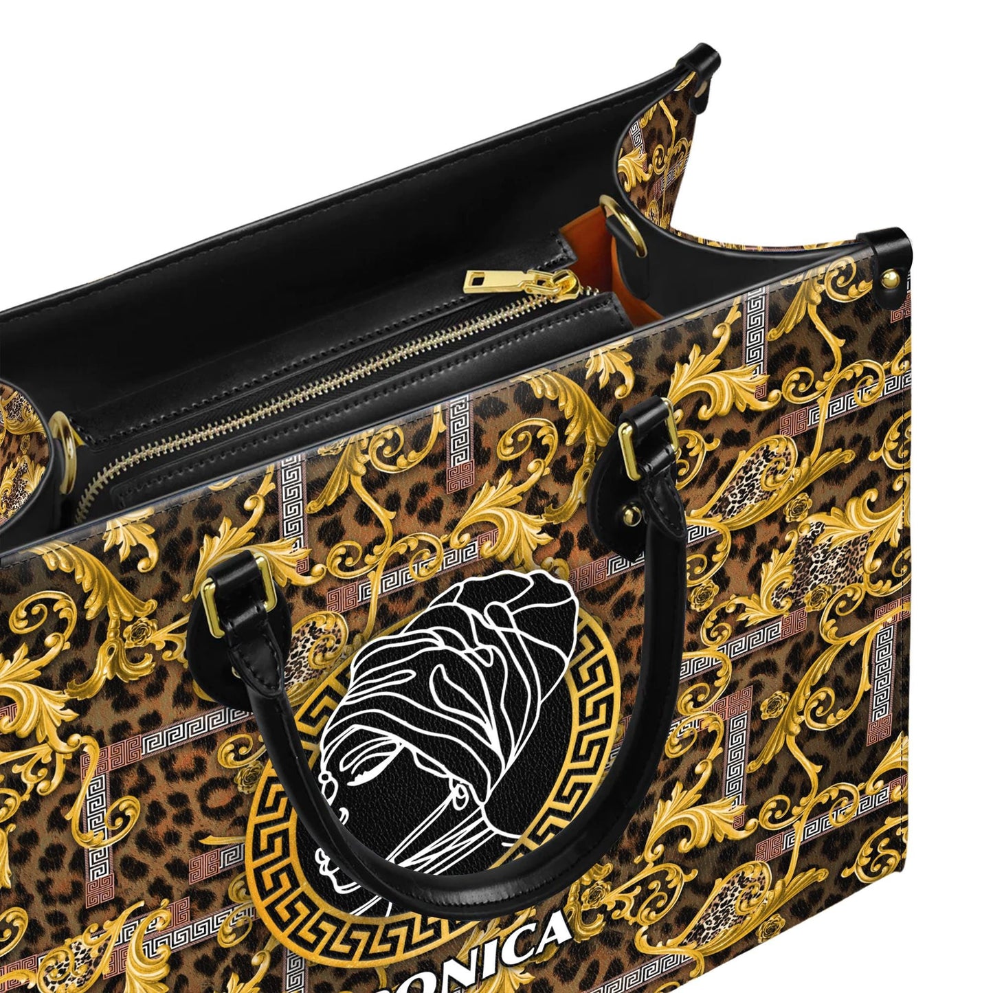 African American Empowerment Leather Handbag Personalized | Custom Inspirational Purse for Strong Women