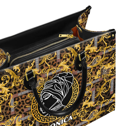 African American Empowerment Leather Handbag Personalized | Custom Inspirational Purse for Strong Women