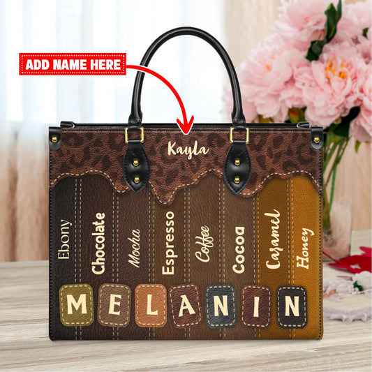 African American Custom Leather Handbag | Inspirational Black Queen Purse | Personalized Empowerment Bag for Women