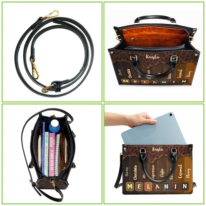 African American Custom Leather Handbag | Inspirational Black Queen Purse | Personalized Empowerment Bag for Women