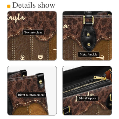 African American Custom Leather Handbag | Inspirational Black Queen Purse | Personalized Empowerment Bag for Women