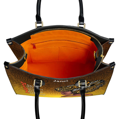 Empowering Melanin Queen Handbag with Afro Word Art | Personalized Custom Name Handbag for Women