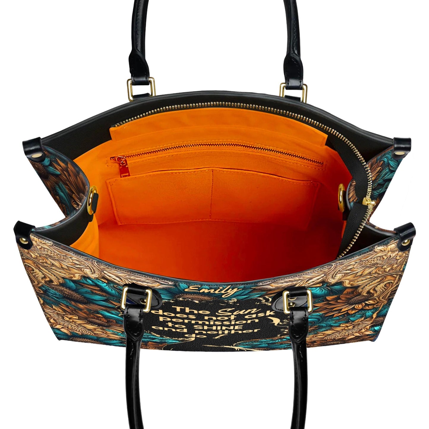 Sunshine Statement Handbag for Women | Inspirational Quote Handbag with Custom Name Option