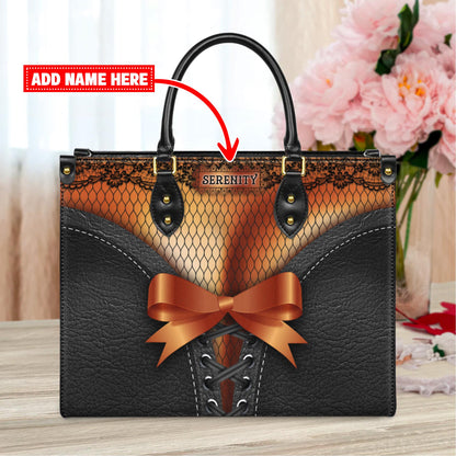 Personalized Handbag for Black Women, Custom Name Corset Tote, Melanin Queen Statement Purse, African American Gift, Edgy Style Bag