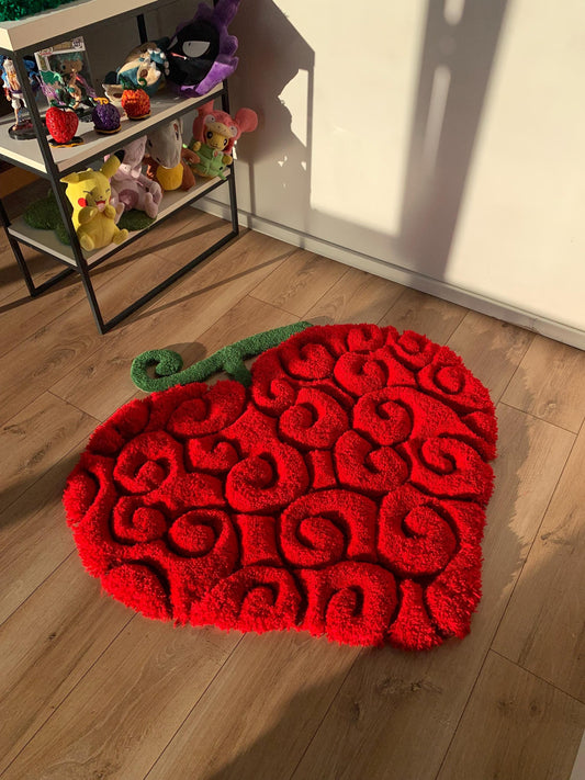 Devil Fruit fluffy 3d tufted rug, Ope Ope rug, anime gift, one piece rug