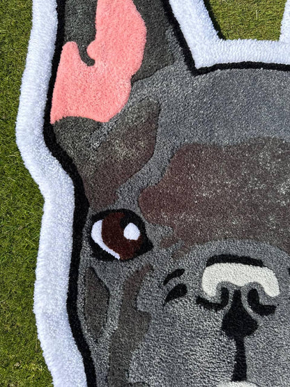 Custom French Bulldog Rug: Handmade Tufted Pet Portrait