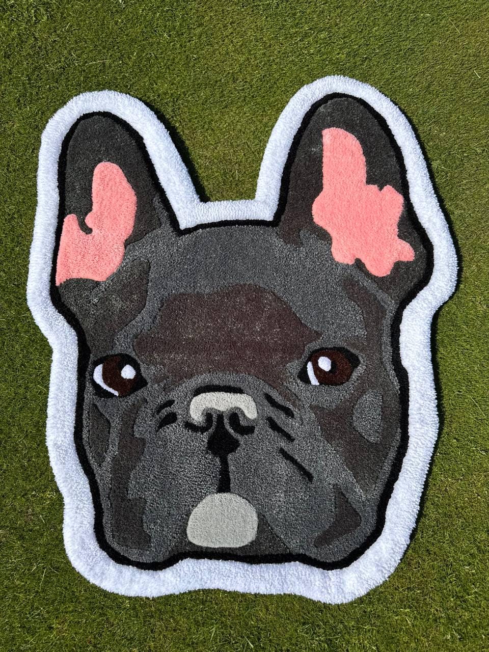 Custom French Bulldog Rug: Handmade Tufted Pet Portrait