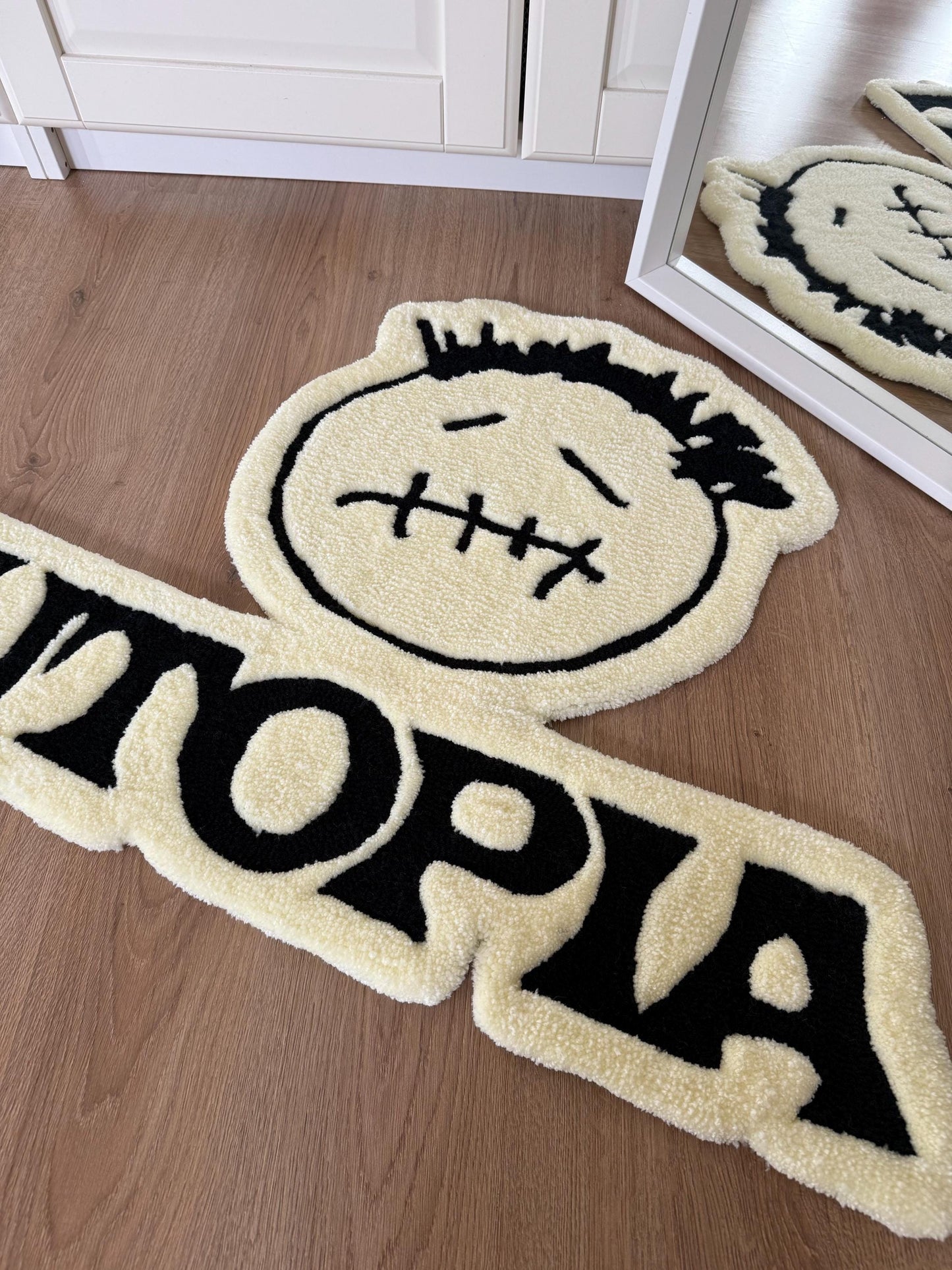 Handmade Tufted Music Rug – “Utopia” Inspired Album Cover Carpet, Soft Fluffy Accent Mat or Wall Decor (80x61 cm)