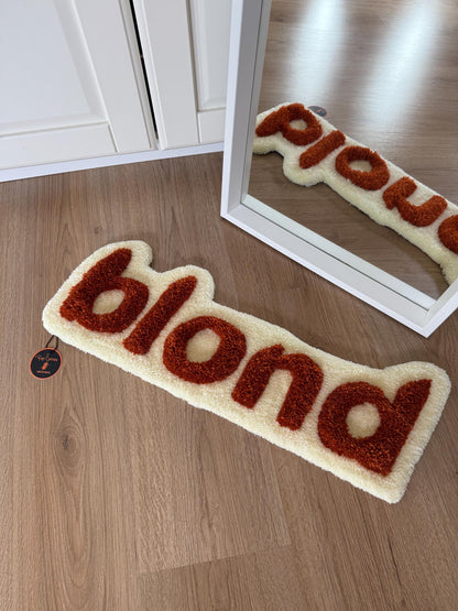 Handmade Blond Album Cover Rug: Tufted Music Decor (61cm x 23cm)