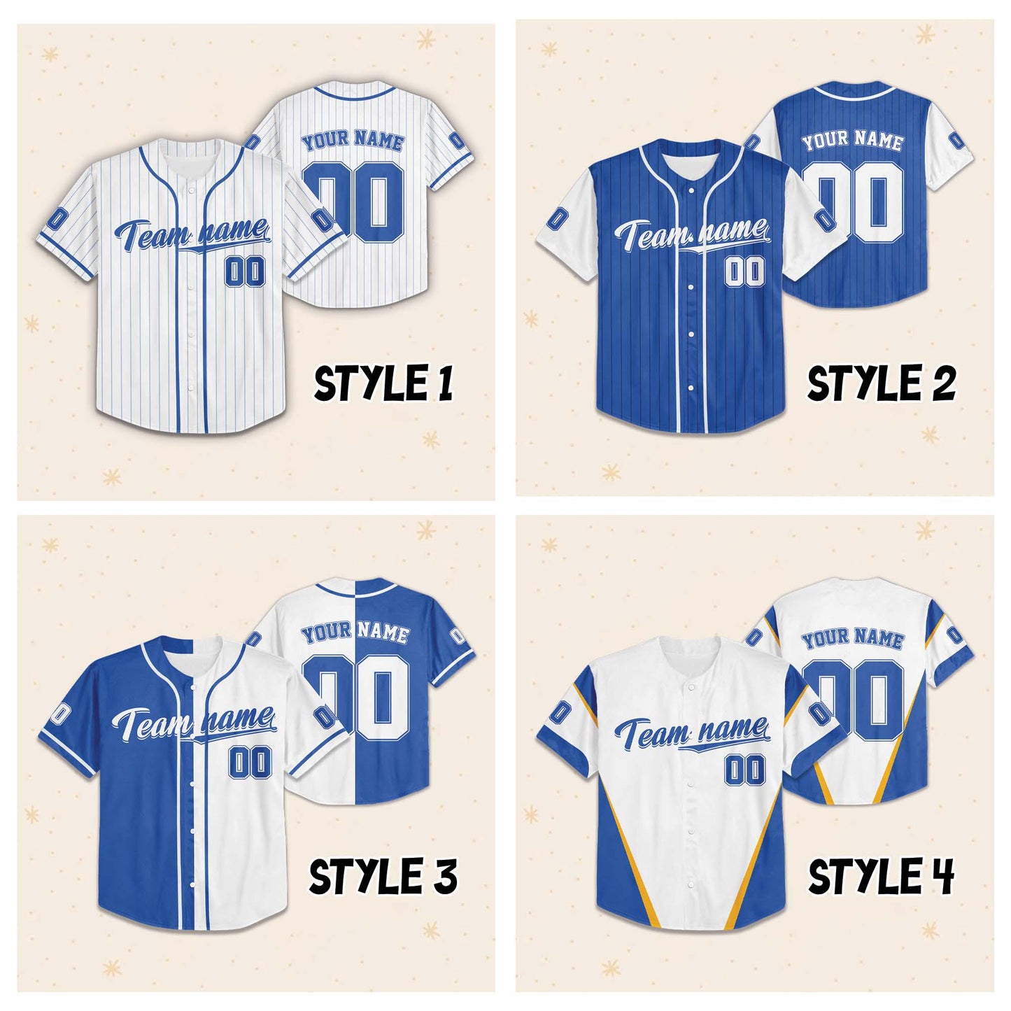 Custom White Blue Collection Baseball Jersey, Personalized Name Number Sports Team Uniform Jerseys Gifts for Men Women Kids Toddler Fan