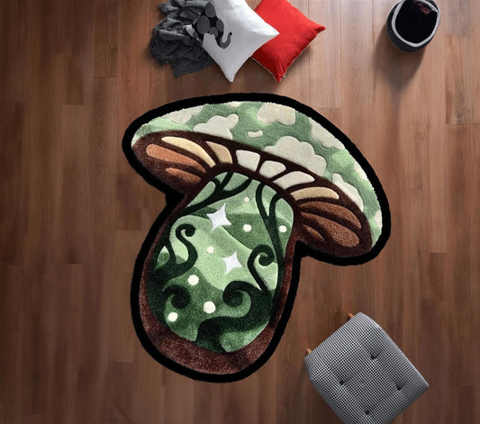 blue and black mushroom,rainbow mushroom rug,pınk mushroom rug,Yellow Navy Blue Mushroom,mushroom colorful,red mushroom rug,blue mushroom