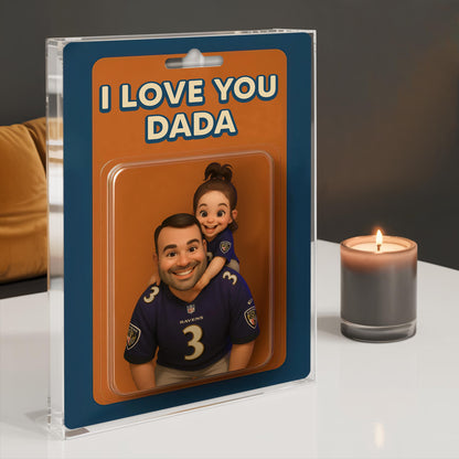 Personalized Picture Father's Day Gift For Dad, Custom Photo Dad And Kids Action Figure Acrylic Block, Best Dad Ever, Father's Day 2025