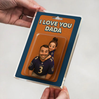 Personalized Picture Father's Day Gift For Dad, Custom Photo Dad And Kids Action Figure Acrylic Block, Best Dad Ever, Father's Day 2025