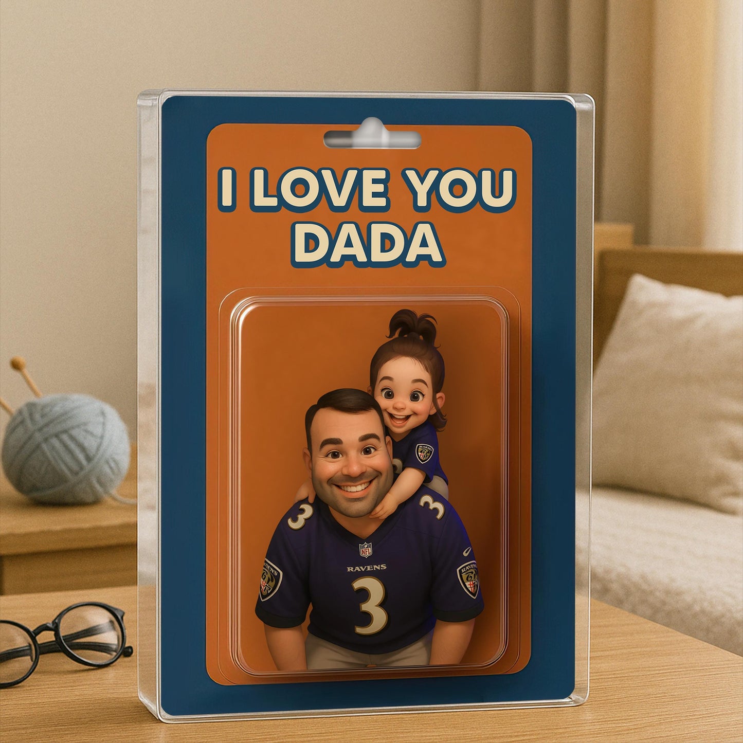 Personalized Picture Father's Day Gift For Dad, Custom Photo Dad And Kids Action Figure Acrylic Block, Best Dad Ever, Father's Day 2025