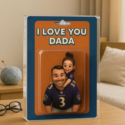 Personalized Picture Father's Day Gift For Dad, Custom Photo Dad And Kids Action Figure Acrylic Block, Best Dad Ever, Father's Day 2025