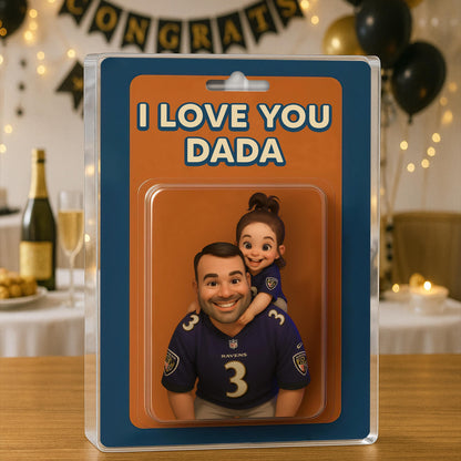 Personalized Picture Father's Day Gift For Dad, Custom Photo Dad And Kids Action Figure Acrylic Block, Best Dad Ever, Father's Day 2025