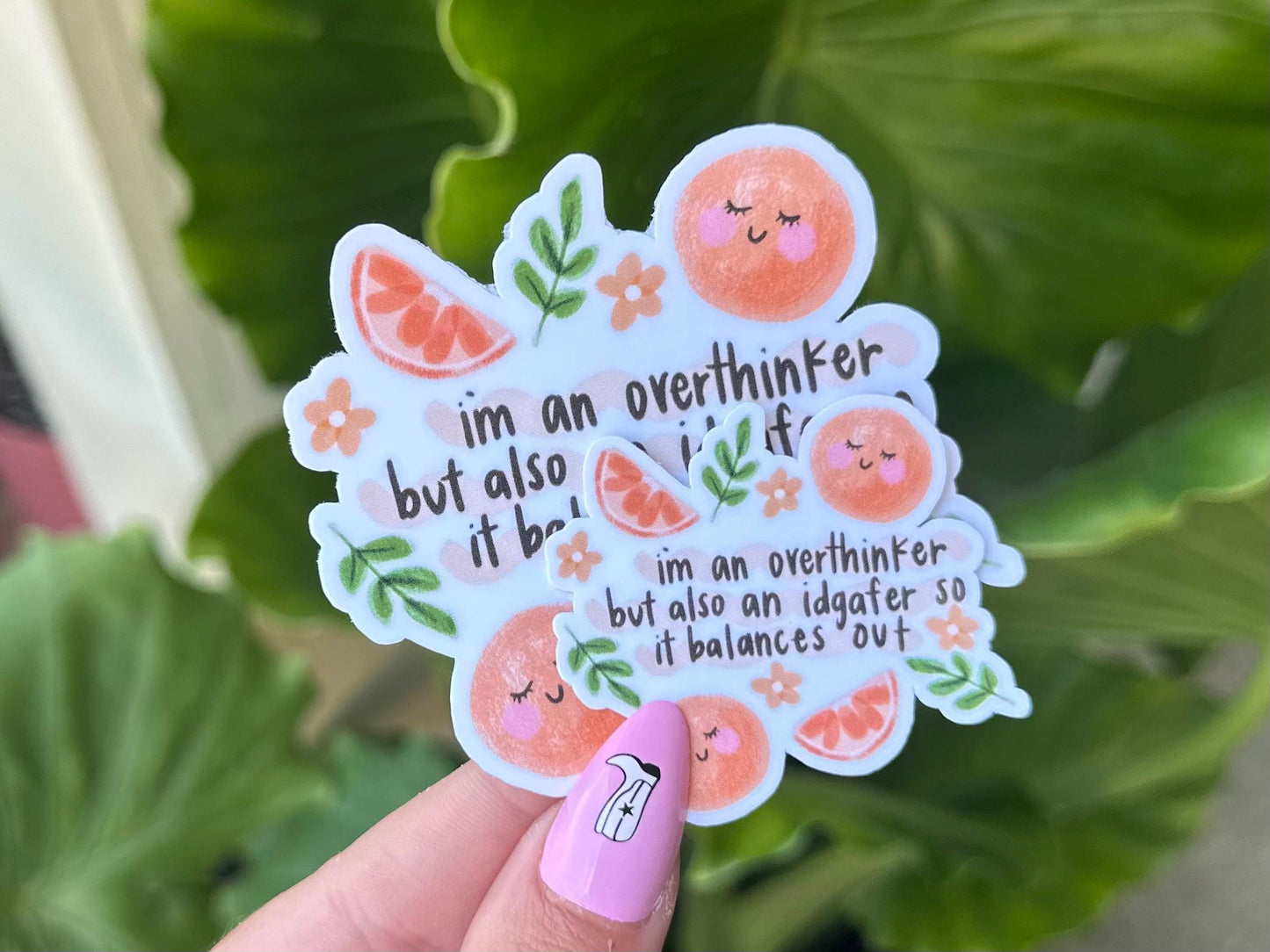 I'm An Overthinker but Also an Idgafer Waterproof Sticker, Mental Health Stickers, Handdrawn Art, Bestfriend Gifts, Positivity, Funny