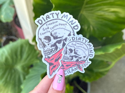 Dirty Mind Clean Soul Waterproof Sticker, Mental Health Stickers, Handdrawn Art, Bestfriend Gifts, Positivity, Funny
