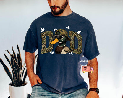 Comfort Colors® Hunting Dad T-Shirt, Duck Hunting Shirt, Mallard Duck Shirt, Daddy of Hunters, Camo Dad Shirt, Hunting Season, Daddy Shirt