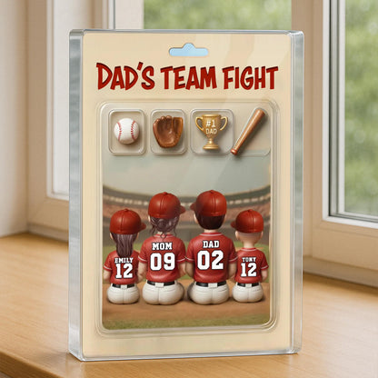 Custom Baseball Daddy Dream Team Trading Card Style, Baseball Acrylic Block Plaque, Father Day Gift for Baseball Dad, Husband, Grandpa & Kid