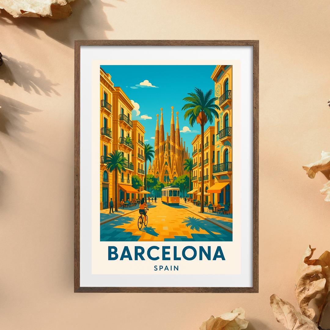 Barcelona Print, Barcelona Wall Art, Spain Wall Art, Barcelona Travel Print, Wedding Gift, Birthday Present, Travel Decor, Travel Wall Art